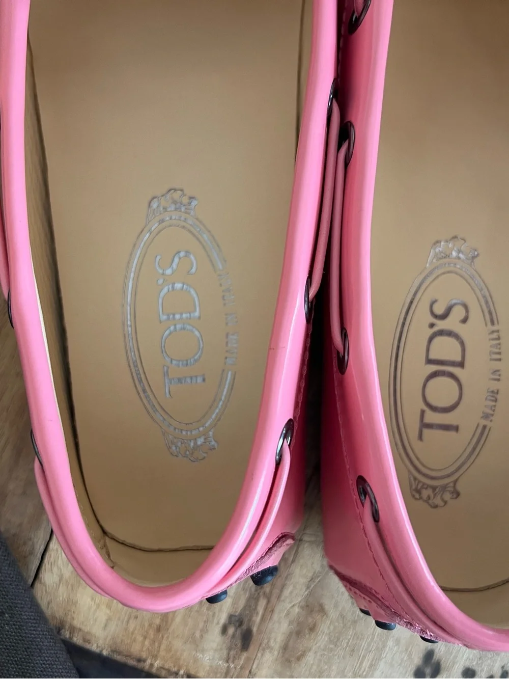 Tod's Pink Leather Gommino Driving Shoes w/ box and shoe bag- Like new!